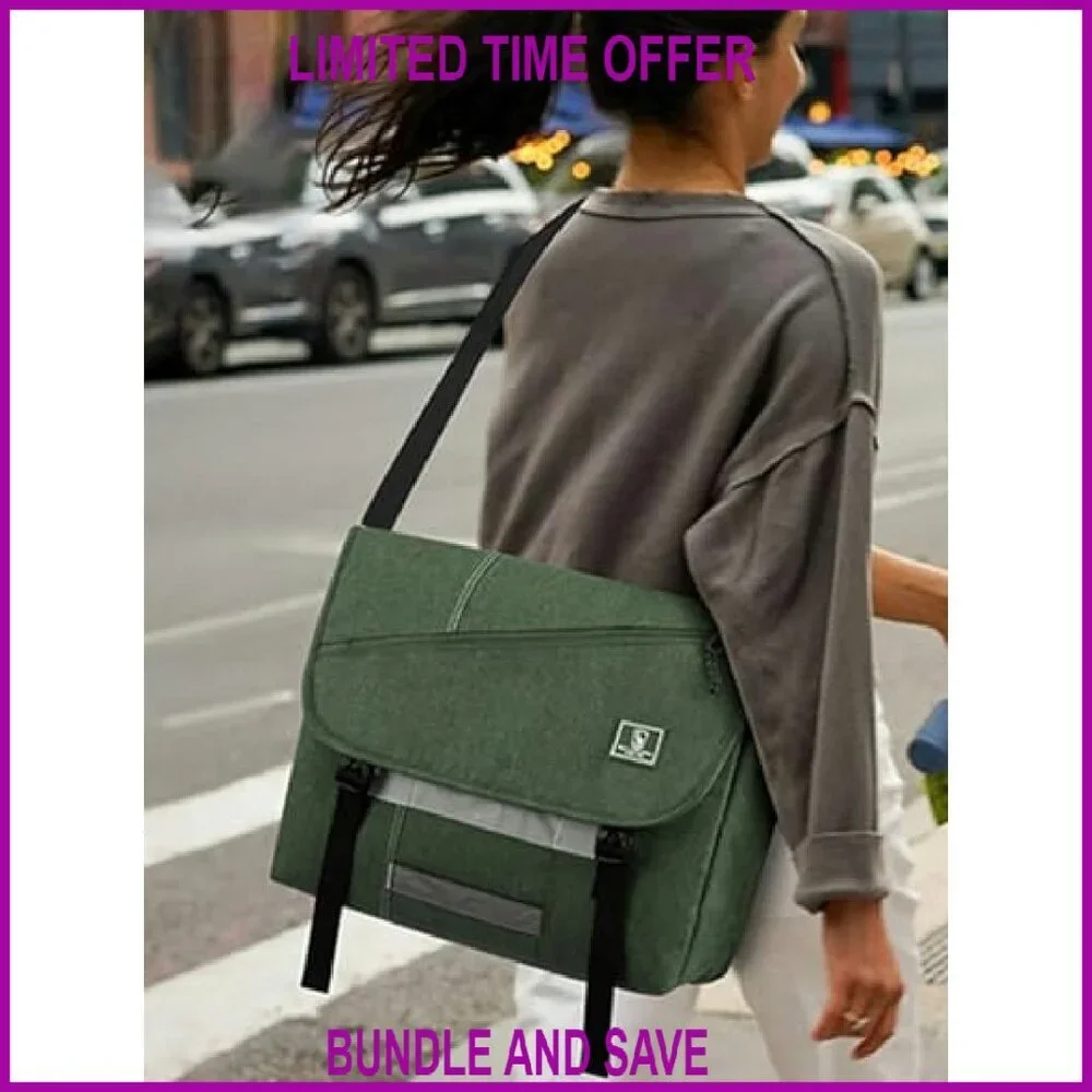 15.6 Inch Laptop Messenger Bag Water Resistant Polyester 10 Pockets Unisex